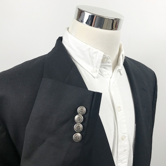 blazer with silver buttons